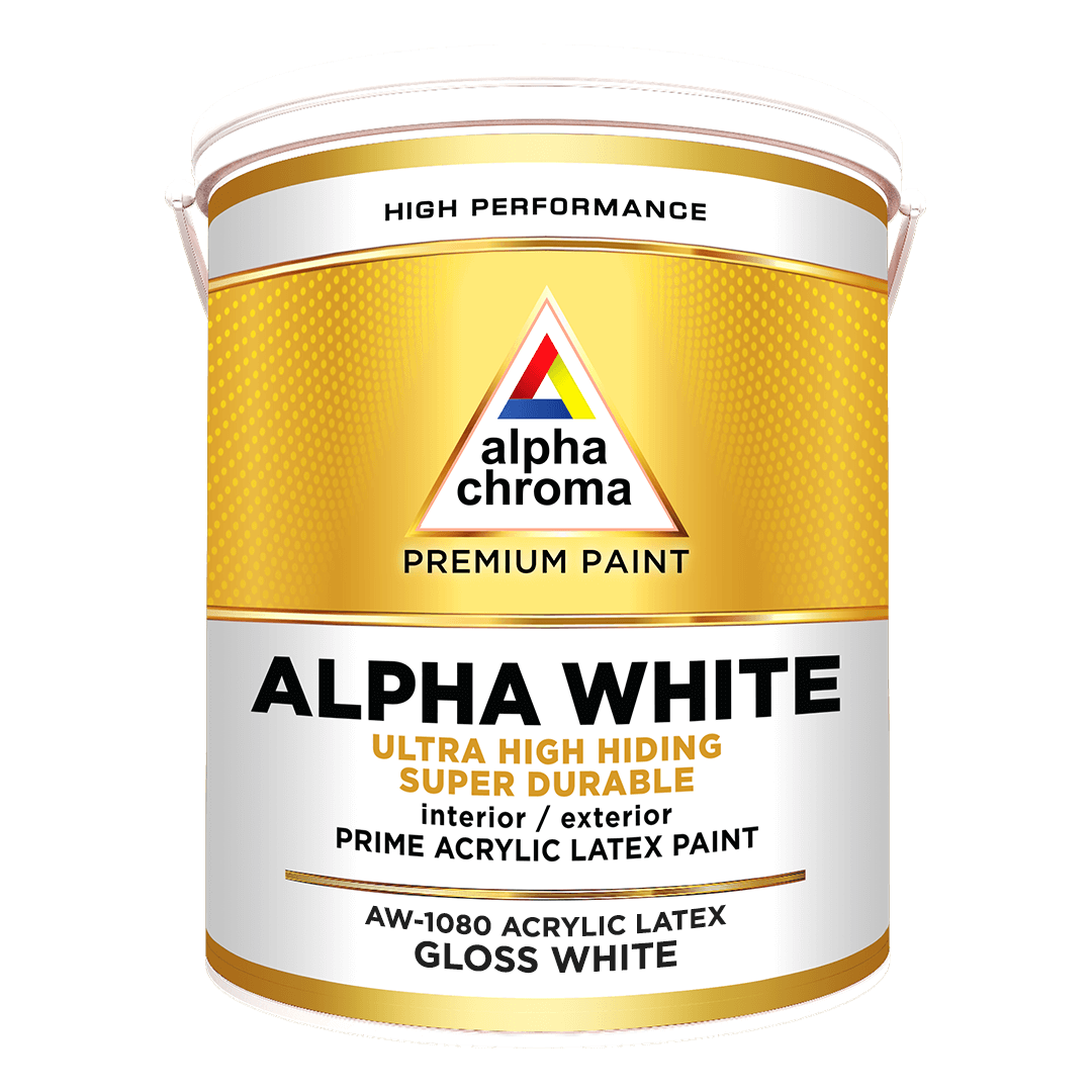 Alpha Chroma Alpha White Prime Acrylic Latex Gloss Paint